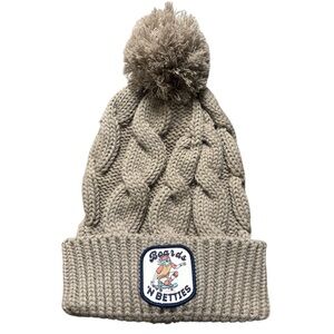 Richardson Boards N Betties Tan Knit Pom-Pom Cable Knit Winter Hat